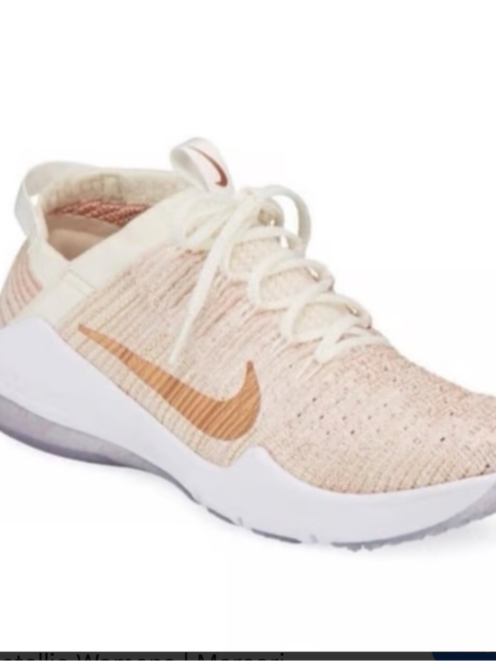 Nike zoom flyknit athletic sneakers in Metallic Rose Gold/White sparkle size 6.5